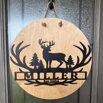 Custom Deer Antler Name Door Hanger